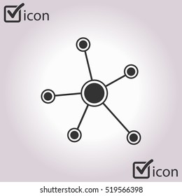 Social network single icon. Global technology or social network.