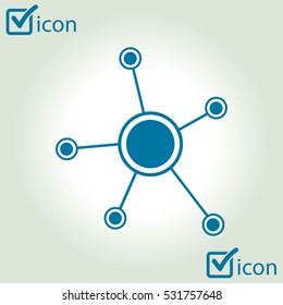 Social network single icon. Global technology or social network.