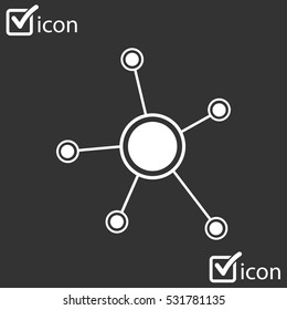 Social network single icon. Global technology or social network.