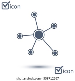 Social network single icon. Global technology. The network of social connections in the business.