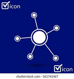 Social network single icon. Global technology. The network of social connections in the business.