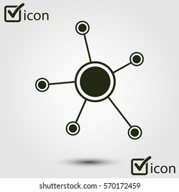 Social network single icon. Global technology. The network of social connections in the business.