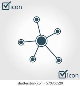Social network single icon. Global technology. The network of social connections in the business.