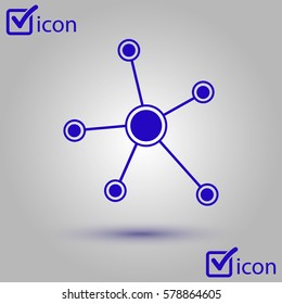 Social network single icon. Global technology. The network of social connections in the business.