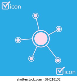 Social network single icon. Global technology. The network of social connections in the business.