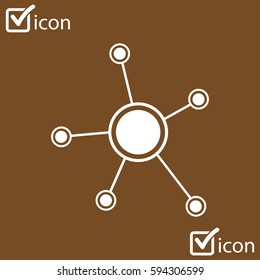 Social network single icon. Global technology. The network of social connections in the business.