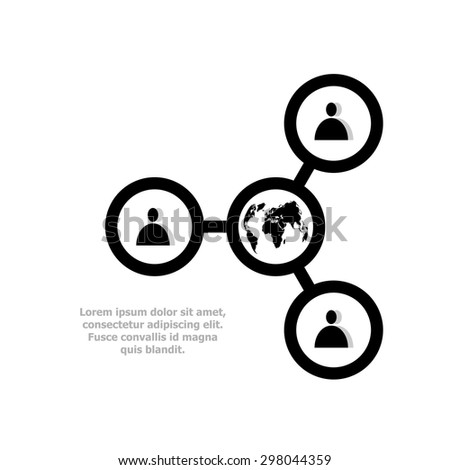Social network single icon. Global technology or social network