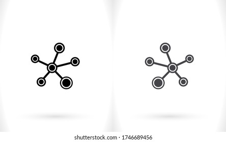 Das Symbol des sozialen Netzwerks ist im Hintergrund isoliert. Social Network Single Website Design, Social Network Single App, Logo, Power User Interface. Bearbeitbarer Strich. 10 PS