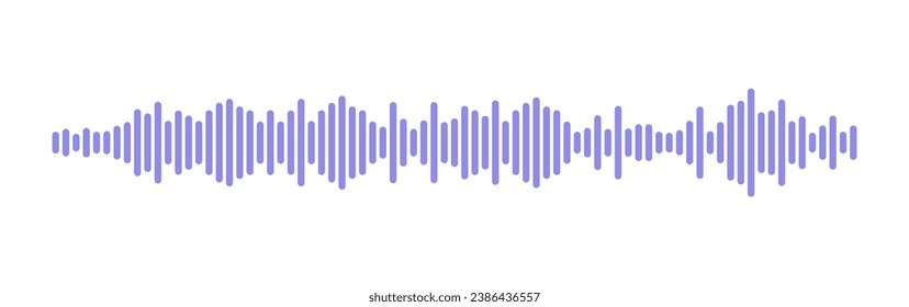 Social network soundbar. Sound wave of chat. Mobile messenger app voice record interface. Audio speech spectrum noise. Equalizer icon with soundwave line. Vector illustration.