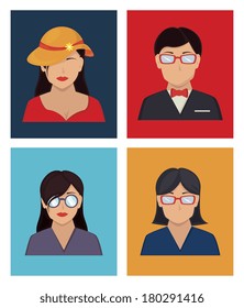 social network squares design over white background vector illustration  