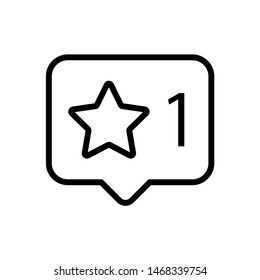 Social network star icon in a bubble. Flat vector style