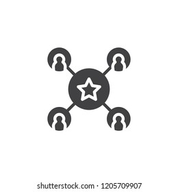 Social Network Star vector icon. filled flat sign for mobile concept and web design. People network connection simple solid icon. Symbol, logo illustration. Pixel perfect vector graphics