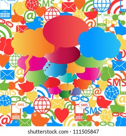 Social network symbols and speech bubbles
