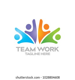 Social Network Team Partners Friends Logo Design Vector