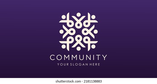 Social Network Team Partners Friends logo design vector