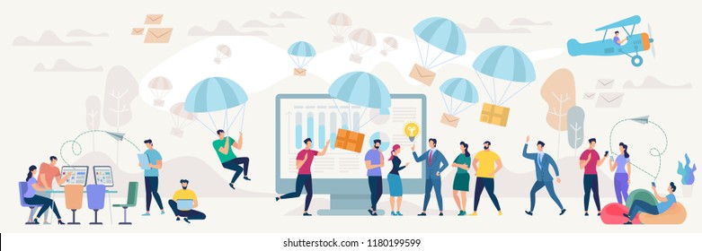 Social Network and Teamwork Concept. Communication systems and Digital Technologies. Networking People and Human Communication Set. Messaging App. Flat style Vector Illustration. Social Network and Teamwork Concept. Communication systems and Digital Technologies. Networking People and Human Communication Set. Messaging App. Flat style Vector Illustration.