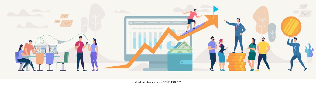 Social Network and Teamwork Concept. Communication systems and Digital Technologies. Networking People and Human Communication Set. Men and Women Talk. Flat style Vector Illustration.