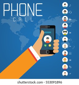 Social Network Technology of People using various electronic devices Mobile phone applications. Vector illustration.