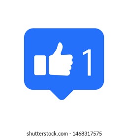 Social network thumb up icon in a bubble. Flat vector style