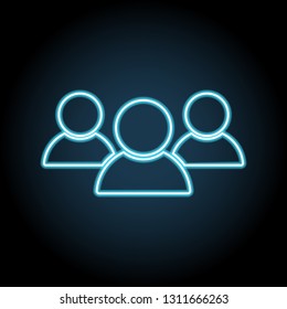 social network, users neon icon. Simple thin line, outline vector of web, minimalistic icons for UI and UX, website or mobile application