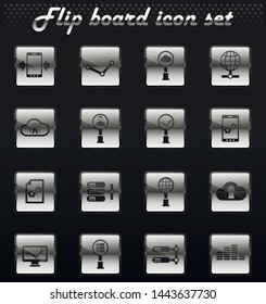 social network vector flip mechanical icons for user interface design