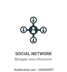 Social network vector icon on white background. Flat vector social network icon symbol sign from modern blogger and influencer collection for mobile concept and web apps design.