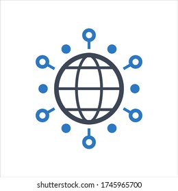 Social network vector icon on white background