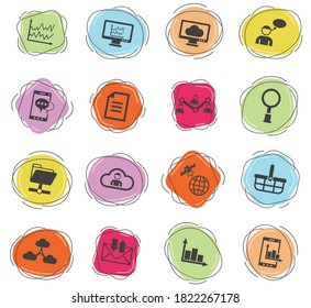 social network vector icons for web and user interface design