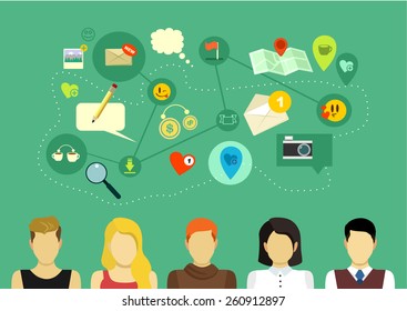 Social network vector illustration