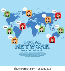 Social Network Vector Illustration Conceptual EPS10