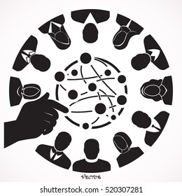 social network vector logo design template. people or friendship icon.