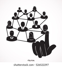 social network vector logo design template. people or friendship icon.
