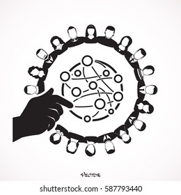 social network vector logo design template. people or friendship icon.