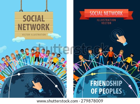 social network vector logo design template. friendship or people, folk icon.