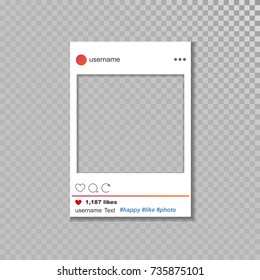 Social network vector photo frame template.