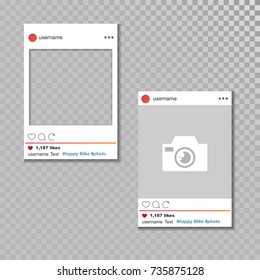 Social network vector photo frame template.