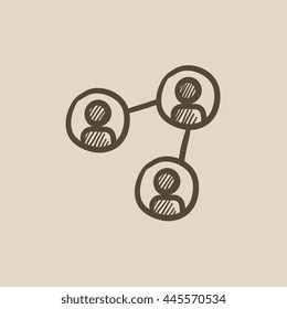 Social network vector sketch icon isolated on background. Hand drawn Social network icon. Social network sketch icon for infographic, website or app.