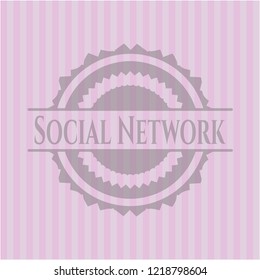 Social Network vintage pink emblem