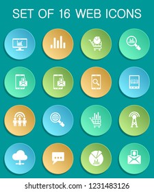 social network web icons on colorful round buttons