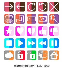 social network web navigation icons vector set