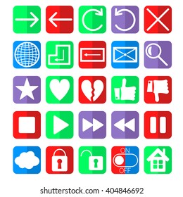 social network web navigation icons vector set