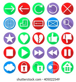 social network web navigation icons vector set