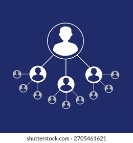 ícone de rede social ou rede de trabalho com pessoas e diagramas