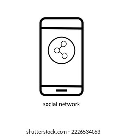 Social-Networking-App in Smartphone. Ein einfaches Symbol. Vektorgrafik