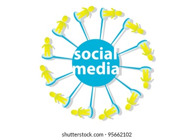 social networking color abstract logo. vector illustration of social media.