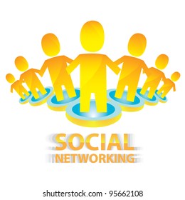 social networking color abstract logo. vector illustration of social media.