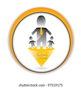 social networking color abstract logo. vector illustration of social media.