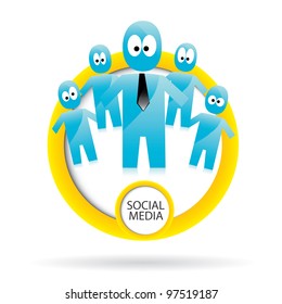 social networking color abstract logo. vector illustration of social media.