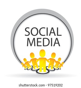 social networking color abstract logo. vector illustration of social media.