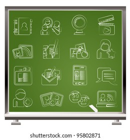 social networking and communication icons - vector icon set